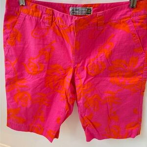 Vibrant Old Navy Pink and Orange Tropical Women's Shorts Low Waist Size 10